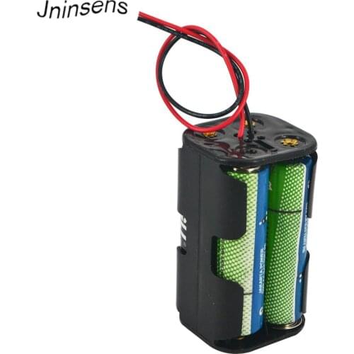5 pcs/lot AA Battery Holder 6V for 4 x AA Batteries Black Plastic Storage Box Case Dual Layers With Wire Lead