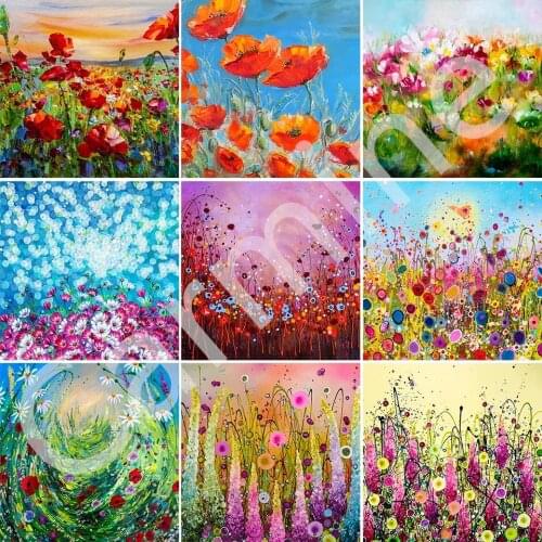 5D Diamond Painting DIY Abstract Flowers Cross Stitch Mosaic Picture Wall Sticker Full Round&Square Drill Home Decoration Gift