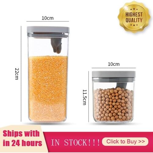 1 Piece High Quality Storage Box Case Food Set Vacuum Lid Organizer Kitchen Pantry Bottle Spice Legume Spaghetti Rice Cereals