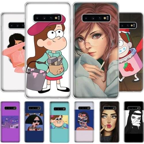 Cute girl funny Phone Case For Samsung Galaxy A51 A50 A71 A70 A40 A30 A20E A10S A01 A21 A41 A6 A7 A8 A9 Plus Cover