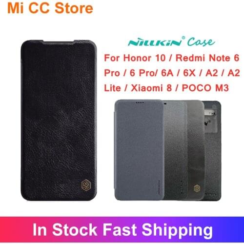 Nillkin For Xiaomi Redmi Note 6 Pro/6A/6X/Honor10 Case Flip Leather Case Sparkle Series PU Flip Cover For Redmi6Pro Protective