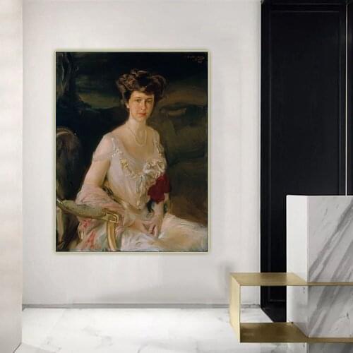 Citon Joaquin Sorolla《Mrs. Winthrop W. Aldrich》Canvas Oil Painting Artwork Poster Picture Backdrop Wall Decor Home Decoration