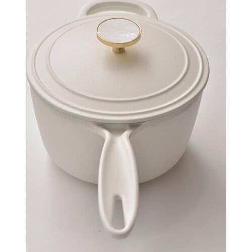 Clay Non Stick Pans Food Pot Milk Enamel Cookware White Soup Bucket Small Cooking Pot Hot Kitchen Cazo Cocina Cookware Eg50tg