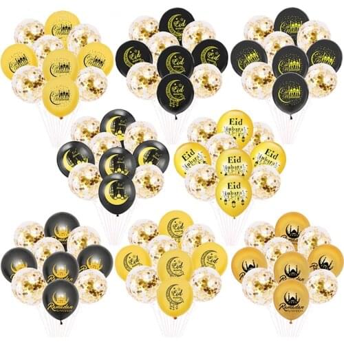 EID MUBARAK Ramadan decorations Confetti Balloon Moon DIY Happy Balloons For Ramadan Muslim Islamic Party Decoration Supplies
