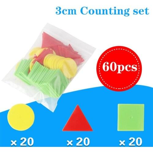 Montessori Learning Education Math Toys 60pcs Learning Resources Color Plastic Tangram triangle Chip Children Classroom Supplies