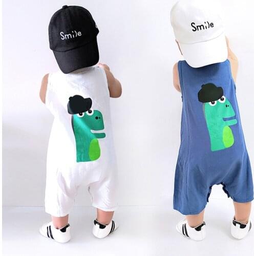 Baby Summer Cartoon One-Piece Suit Clothes Boys and Girls Baby Overall One-Piece Suit Childrens Clothes