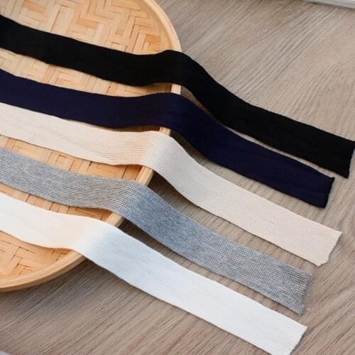 Mercerized Cotton Pure Color Ribbon Sewing Accessories Clothing Decoration Pure Color Side Strap Soft Knitting 2.5cm Wide