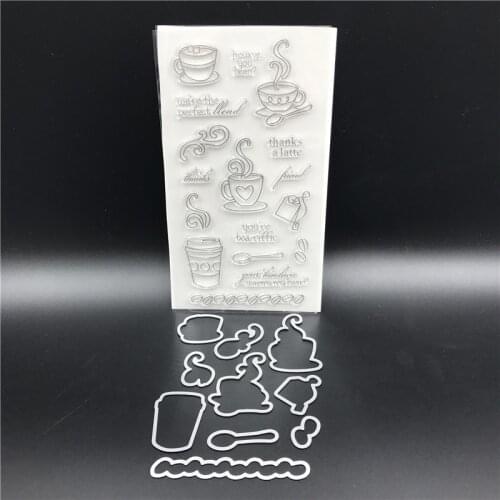 Afternoon Tea Metal Cutting Dies and stamp Stencils for DIY Scrapbooking/ Decorative Embossing DIY Paper Cards Making A559