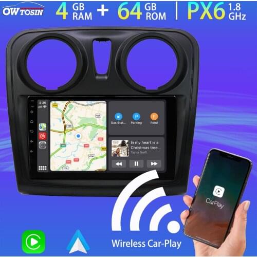 9" PX6 4GB+64GB Android 10 Car Multimedia Player For Renault Sandero Logan 2 Symbol Dacia 2012-2019 TDA7850 5*USB GPS Radio IPS