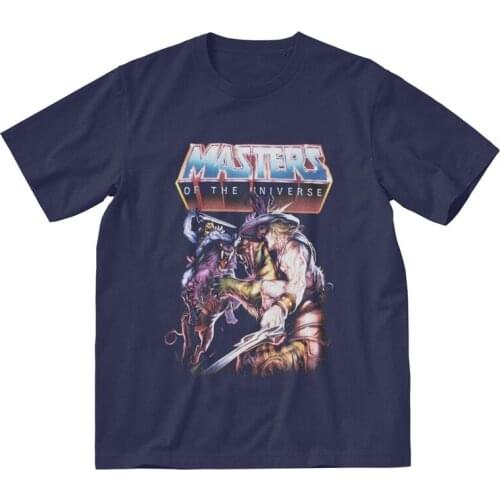 Retro He-Man And The Of The Universe T Shirts Men Short Sleeve Cotton T-shirt Skeletor She-Ra Beast Tee Fashion Tshirt Gift Idea