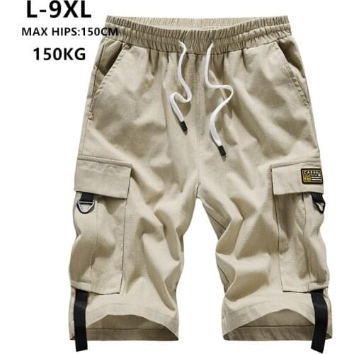 Summer Shorts Men Cargo Brand Short Bermuda Hombre 6XL 7XL 8XL 9XL Mens Corto Hip Hop Hiphop Boys Cotton Casual Teenagers Ropa