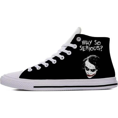 Clown joker face joke Why So Serious Cool Funny Casual Cloth Shoes High Top Lightweight Breathable 3D Print Men women Sneakers