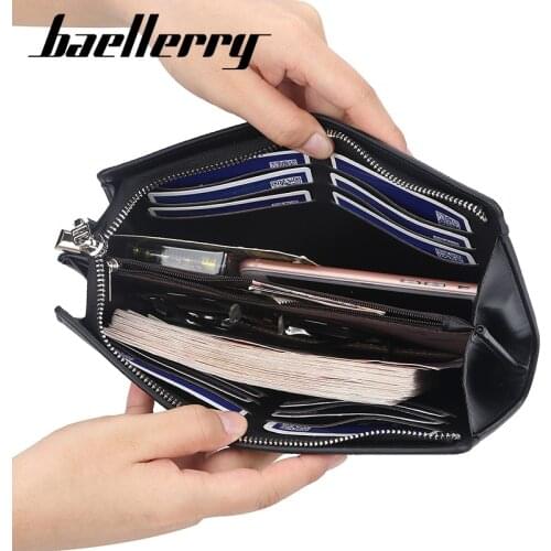 Baellerry Men Clutch High Quality Large Capacity Men Wallets Card Holder Male Purse Zipper Brand PU Leather Wallet For Men