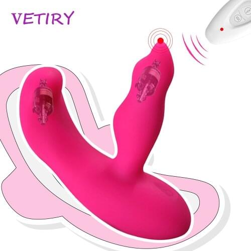 VETIRY Wearable Vibrator Dildo on Panty Remote Control Clitoris Vagina Stimulator Sex Toys for Women Female Masturbation 11 Mode