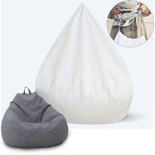 Lazy Sofa Cover Solid Chair Covers Lining Case without Filler/Inner Bean Bag Pouf Puff Couch Tatami Living Room Furniture Cover