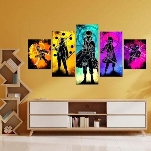 Naruto Sasuke Characters 5 Pieces Anime Poster Canvas Painting Wall Art Picture Birthday Gift Comics Oil Home Decor Cuadros