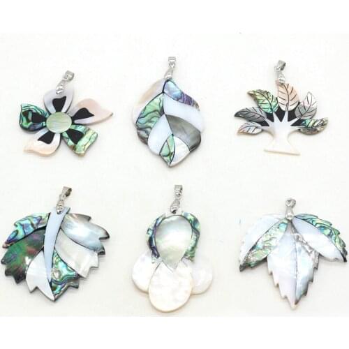 Natural Shell Pendant Necklace Accessories Multiple Styles Abalone Shell White Shell Charms for Making Jewelry Necklace Bracelet