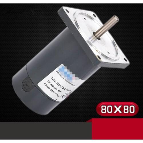 DC ZYTD-60SRZ-8F2 12V 24V 60mm DIA Micro Adjustable Speed Motor Reversing Flange 2000RPM-5000RPM