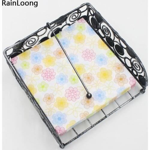 [RainLoong] Flower Paper Napkins Festive & Party Supplies Tissue Dinner Serviette Guardanapo 33cm*33cm 1 pack (20pcs/pack)