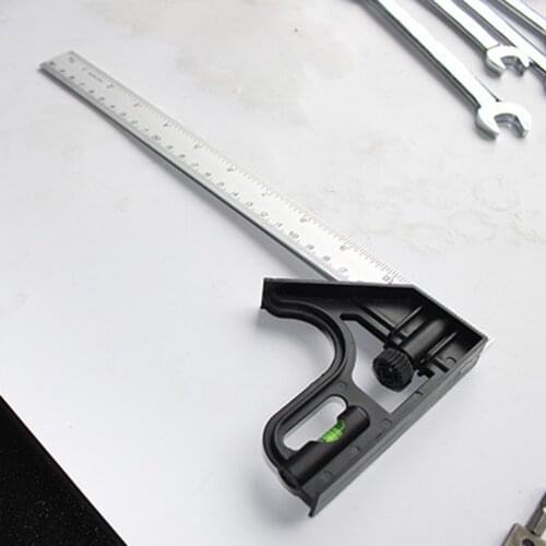 Stainless Steel Adjustable Combination Square Right Angle Ruler Measuring Tools Measurement Height Limit Gauge Tools