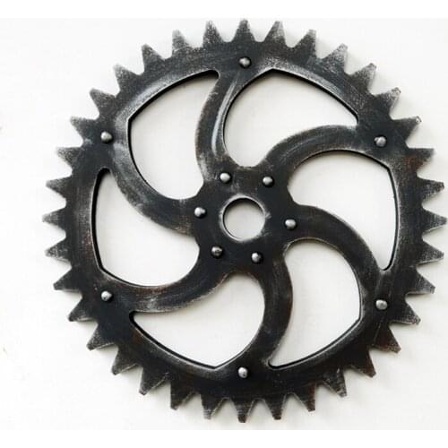 Retro Industrial Wind Trumpet 29cm Black Gear Mural Bar Art Wall Decoration Gear Wall Decoration Creative Home Decor Ornaments