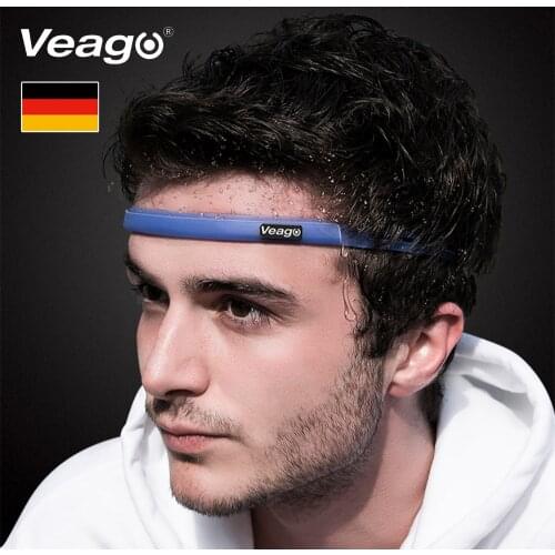 VEAGO Sweatband sports sweat headband running cycling basketball yoga hair band elastic head band sport safety silicone