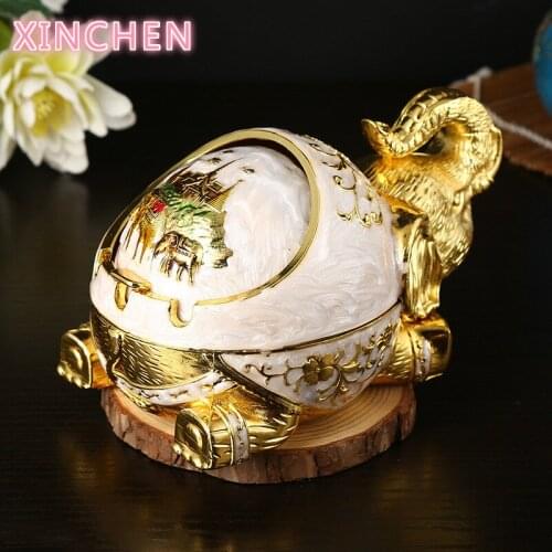 Nordic Metal Elephant Ashtray With Lid Creative Personality Ashtray For Home Living Room Decor Cars Portable Ashtray Windproof