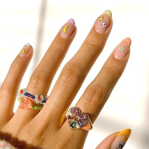 Vintage Metal Heart Crystal Rings for Women Candy Color 90s Aesthetic Punk Hiphop Goth Rings Charms Y2k Jewelry New 2021