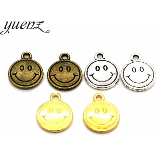 YuenZ 15 pcs 3 color Antique Silver Plated Smiley face Charms Pendant DIY Handmade Jewelry Accessories 16*13mm I102