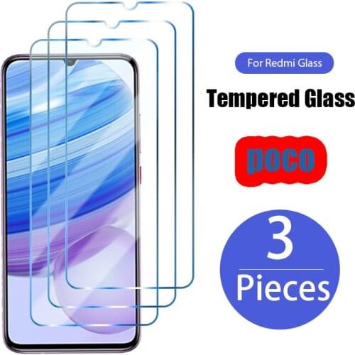 3pcs Screen Protective Glass For Xiaomi Poco X3 NFC M3 PRO 5G Tempered Protector Film on For Poco X3 X3 Pro F3 M3 Poco X2