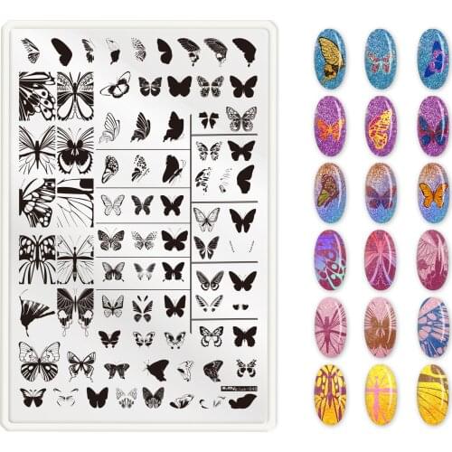 1 pack Stainless Steel Nail Stamping Plates Flowers Nail Art DIY Nail Image Plate Multi-Patterns Stencil Template Accessories