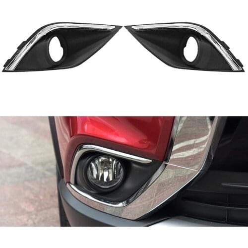 1Pair Fog Lamp Shade Fog Lamp Decorative Cover Frame Car Headlight Fog Lamp Bezel Cover for Mitsubishi Outlander 2015-2018