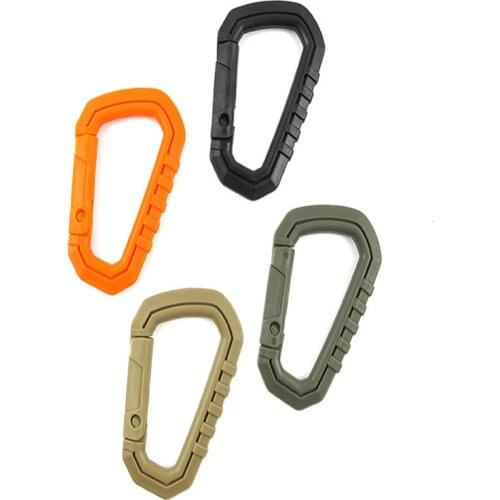10pcs/lot Tactical High Strength D-Ring Camp Snap Clip Hook Buckle Keychain Camping Bag Vest Hiking Climbing Mountaineering