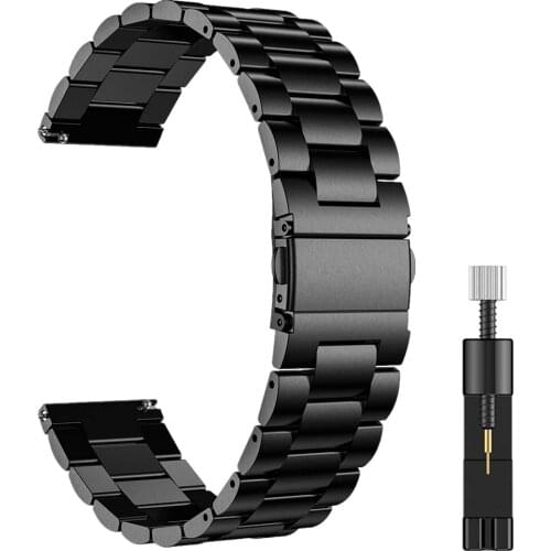 20mm 22mm Wristband for Samsung Galaxy Watch 3 45mm Quick Release Stainless Steel Replacement Bracelet for Galaxy Watch 46mm