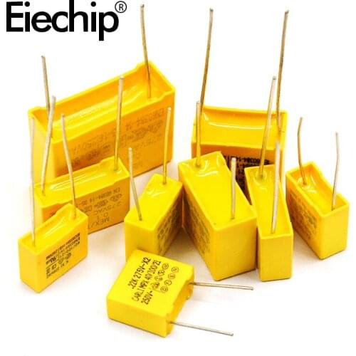20pcs 275VAC Safety capacitor X2 0.001UF~1UF Polypropylene Safety Plastic Film 0.0022UF 0.0047UF 0.1UF 0.15UF 0.33UF 0.68UF