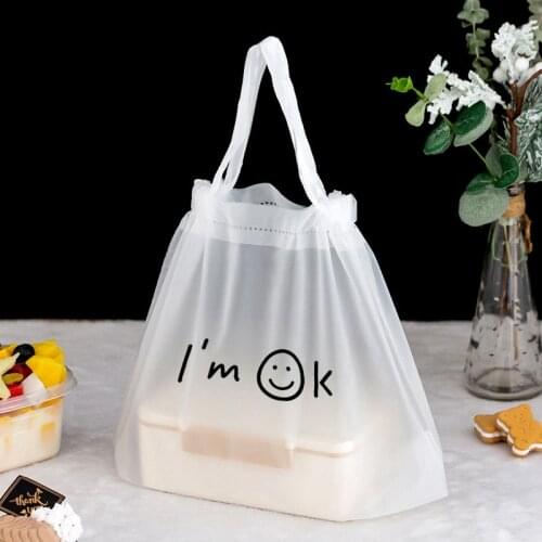 1 PCS in stock Factory die cut handle recycle personalized design matte clear plastic shopping bags with handle plastic bag