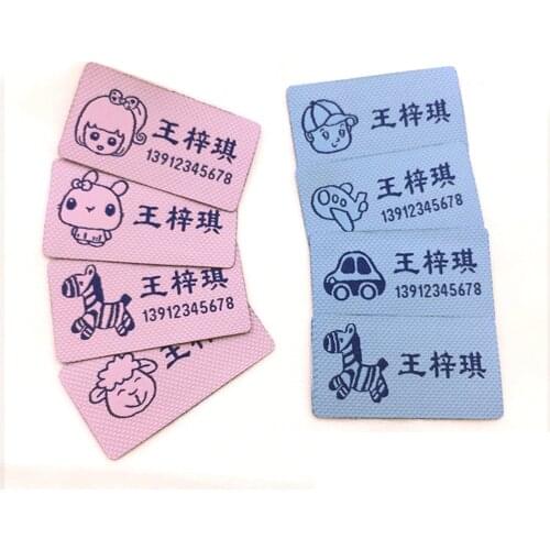 28Pcs Boy Girl Iron On Custom Name Stickers Embroidery Personalised Labels Clothes Tags For School Uniforms Stationery Sticker