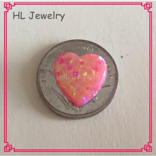 50PCS/Lot Synthetic Opal Heart Stone 12MM Heart Opal Cabochon Stone For DIY Bracelet /Necklace