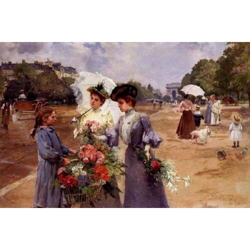 64-43-Needlework Craft Home decor French DMC Quality Counted Cross Stitch Kit Set DIY Oil painting 14 ct Boulogne Avenue