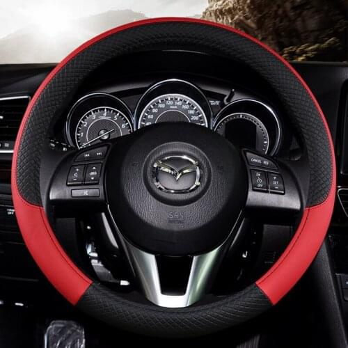 Car Steering Wheel Cover 15 inch Car interior accessories Suitable for Mazda 6 bk atenza axela Cx5 CX4 Cx30 Mx-5 Wheel Cover
