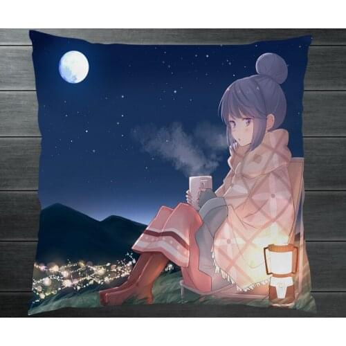 Anime Manga Laid-Back Camp Yuru Camp Rin Shima Two Sides Pillowcase Fanart Pillow Cushion Case Cover Cosplay Collection Gift P10