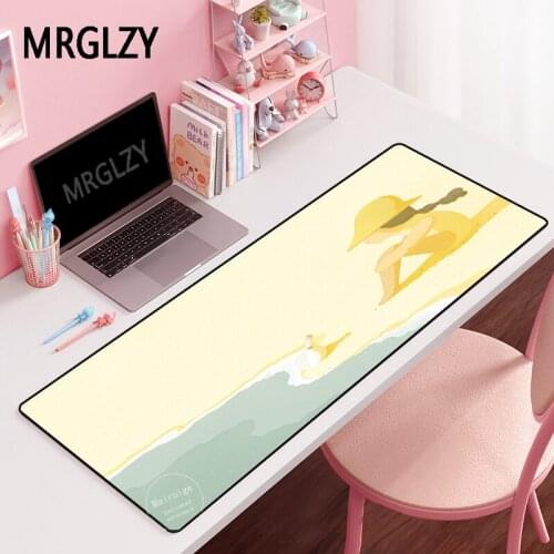 MRGLZY Hot Sale Cute Girl XXL Large Gamer Mouse Pad Genshin Impact Rug Carpet Laptop Gaming Accessories MousePad DeskMat for LOL