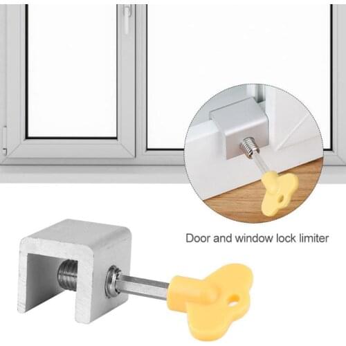 Adjustable Window Security Key Lock Sliding Doors Windows Restrictor Child Safety Anti-theft Door Stopper For Home and Office
