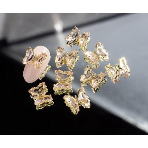 Aurora AB Crystal Flower Butterfly Nail Art Decorations Mix Metal Rivets Pearls Holographic DIY Nails Rhinestones Accessories