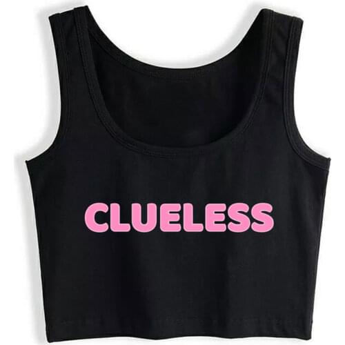 Crop Top Sport Clueless I Sexy White Print Tops Women