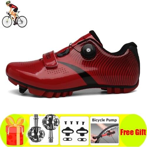 Cycling Shoes Men Sapatilha Ciclismo Mtb Self Locking Red Bike Sneakers Women Professional Sport Racing Bicicleta Zapatillas