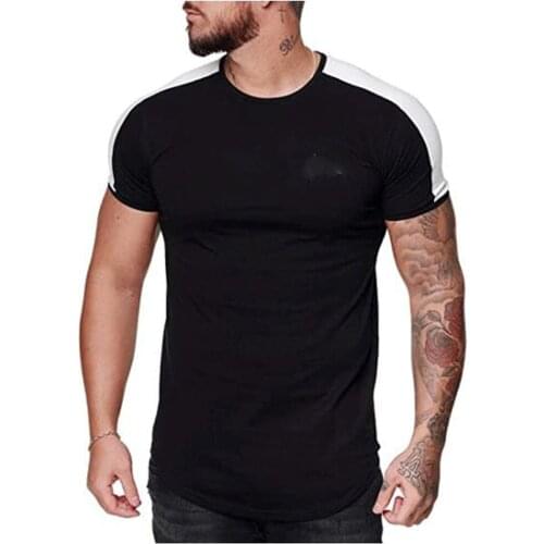 Summer 2021 Fashion Mens Sports Short Sleeve T Shirt O Collar Cotton Casual T Shirt