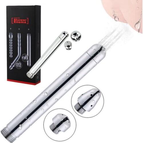 Metal Anal Shower Enema Water Wash Anal Plug Strainless Steel Butt Enema Vagina Cleaning Anal Sex Toys Vaginal Washing Adult Toy