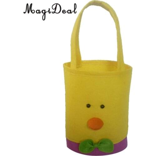 Cute Yellow Chick Designed Non-Woven Fabric Tote Bag Easter Gift Bag Egg Baskets