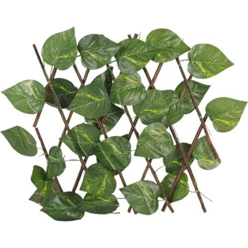 New 40CM Artificial Plant Fence Expandable Sunfast Plastic Realistic Wooden Simulation Barrier for Garden Decoration Outdoor